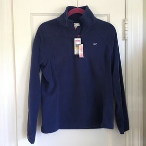 Vineyard Vines Medium Fleece 1/4 Zip Blue Pullover